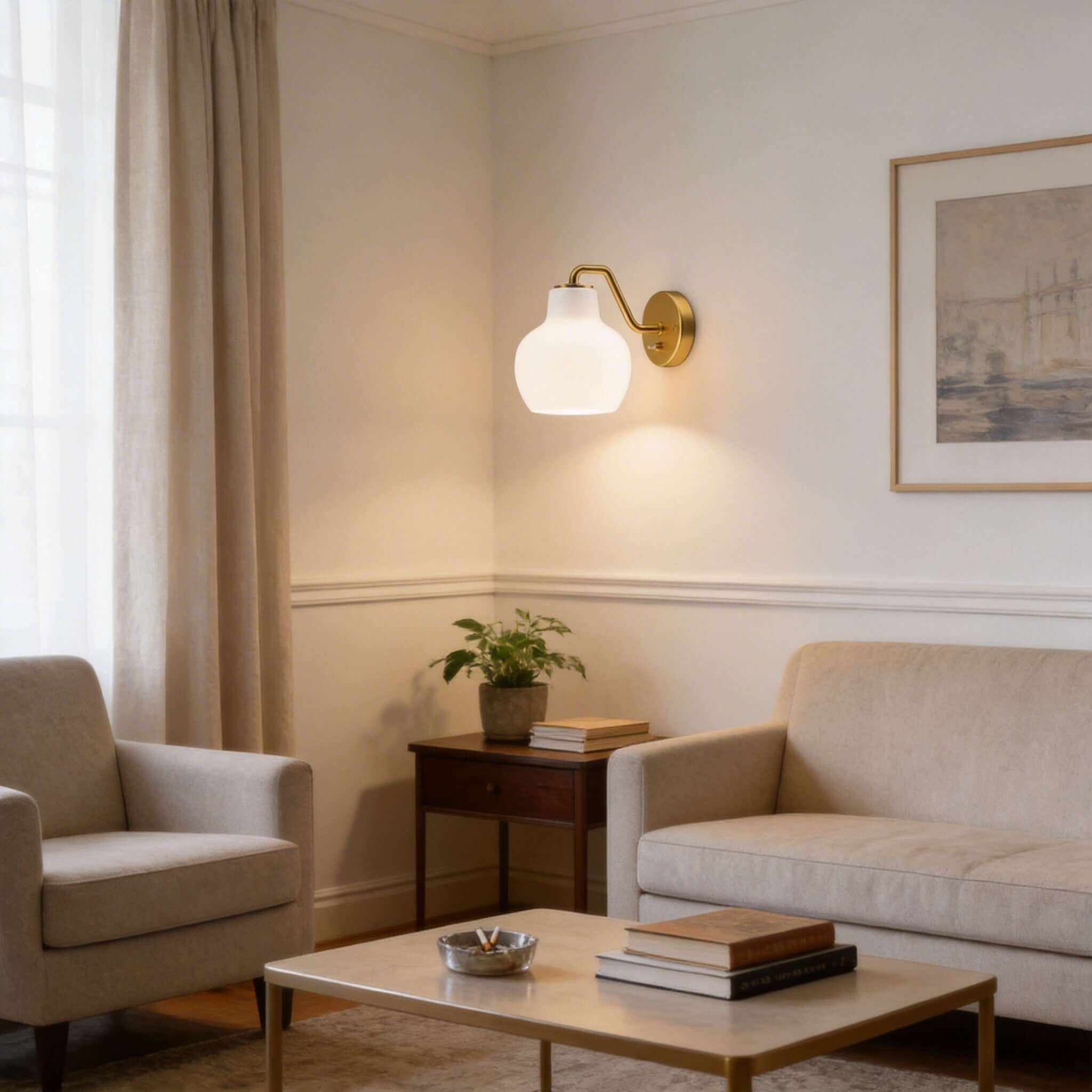 Qivra Wall Lamp – Brass Wall Sconce for Bedside & Living Rooms | Rossolighting