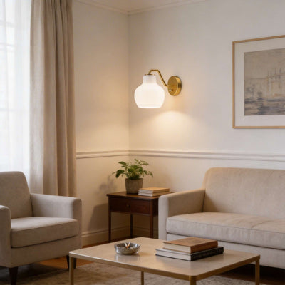 Qivra Wall Lamp – Brass Wall Sconce for Bedside & Living Rooms | Rossolighting