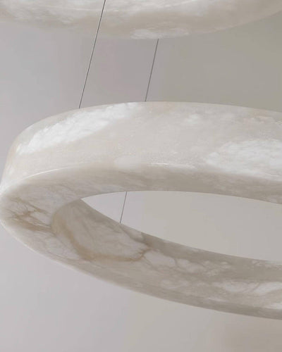 Qureza Chandelier - Elegant Alabaster Circular Light Living Room Lamp