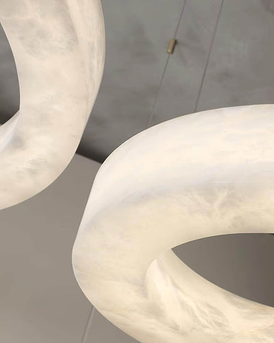 Qureza Chandelier - Elegant Alabaster Circular Light Living Room Lamp