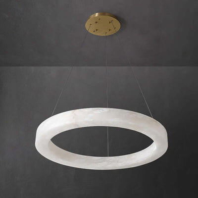 Qureza Chandelier - Elegant Alabaster Circular Light Living Room Lamp