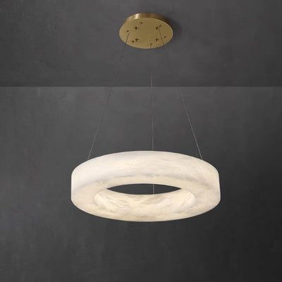 Qureza Chandelier - Elegant Alabaster Circular Light Living Room Lamp