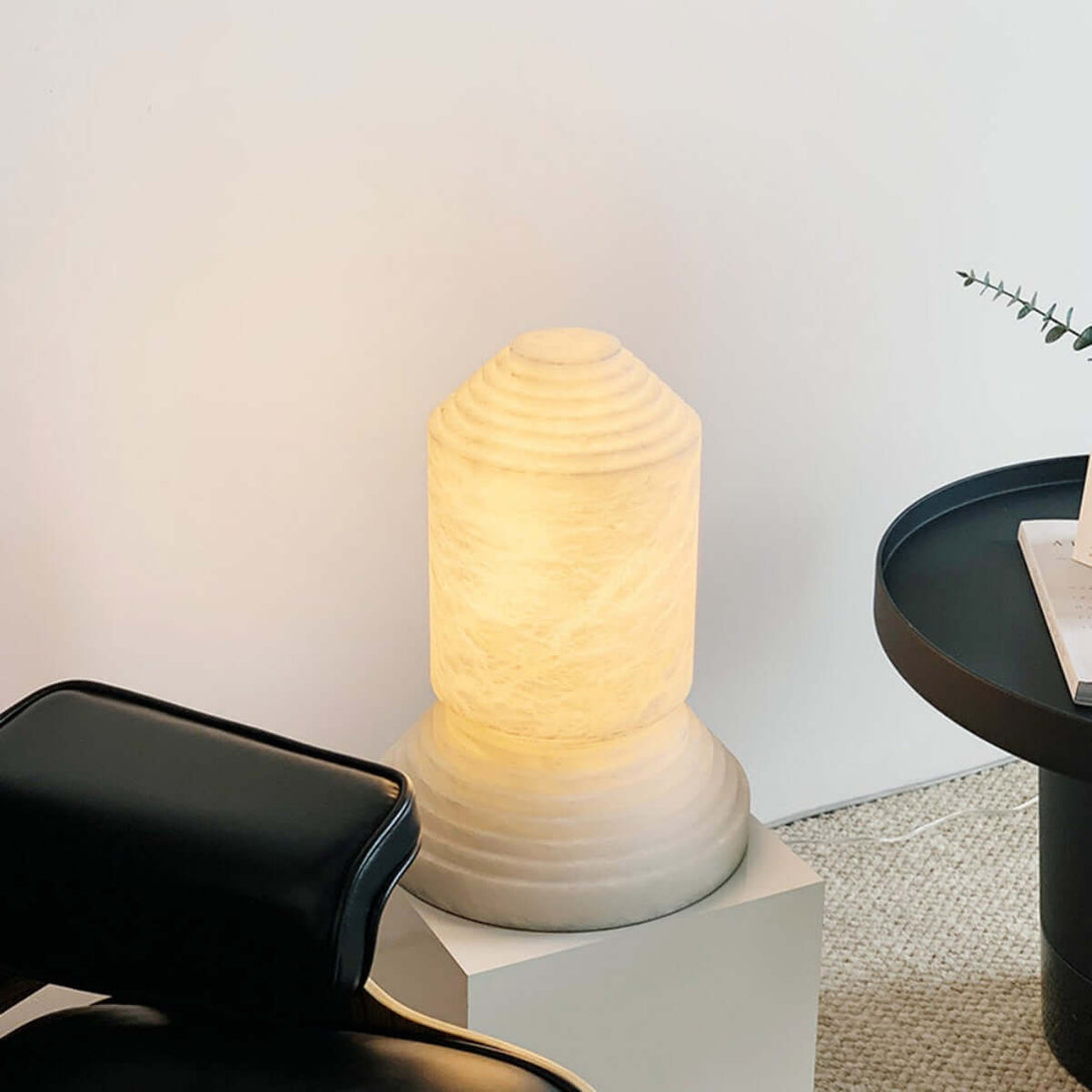 Senvor Table Lamp – Sculptural Alabaster Nightstand Lamps