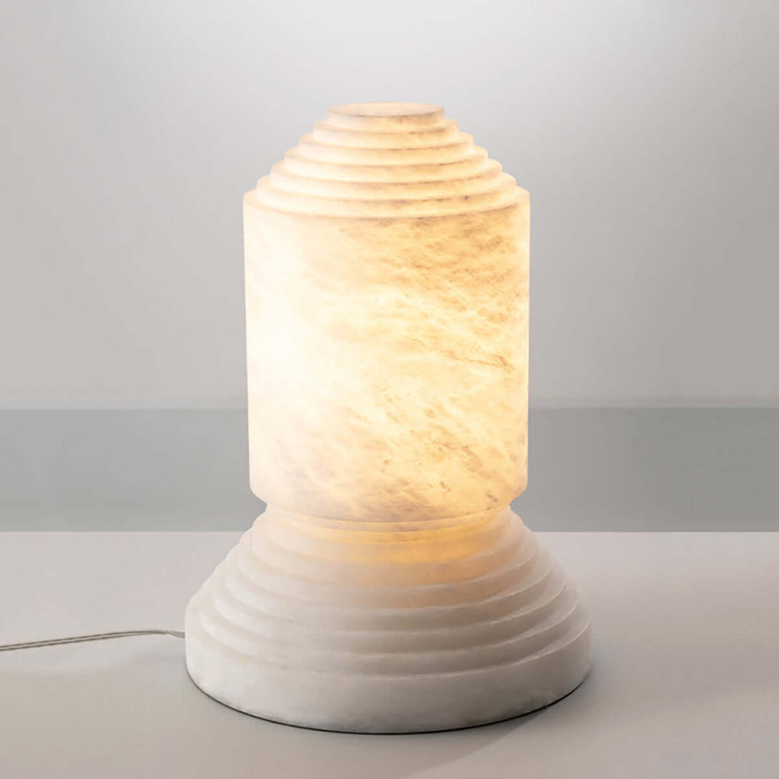 Senvor Table Lamp – Sculptural Alabaster Nightstand Lamps