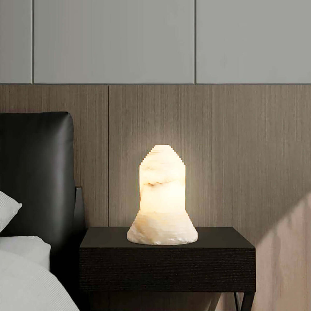 Senvor Table Lamp – Sculptural Alabaster Nightstand Lamps