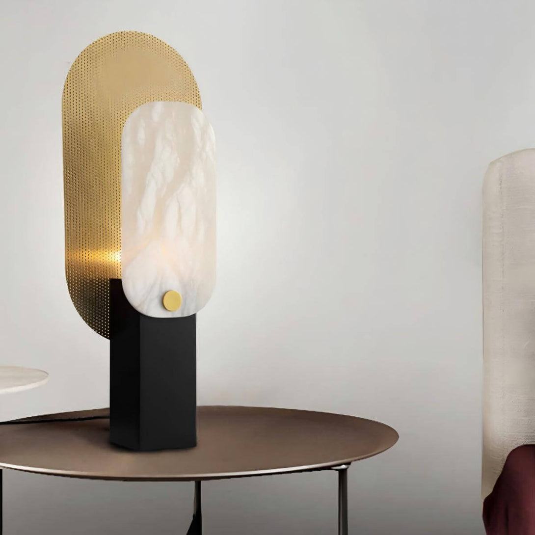 Tazro Table Lamp – Modern Alabaster Table Lamp for Home Décor