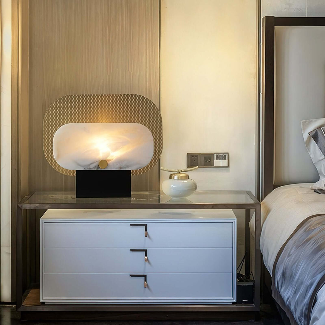 Tazro Table Lamp – Modern Alabaster Table Lamp for Home Décor
