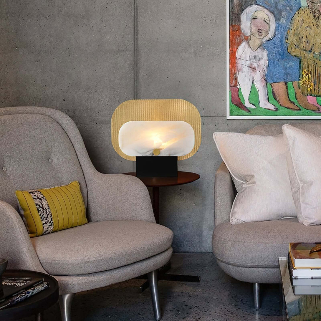 Tazro Table Lamp – Modern Alabaster Table Lamp for Home Décor
