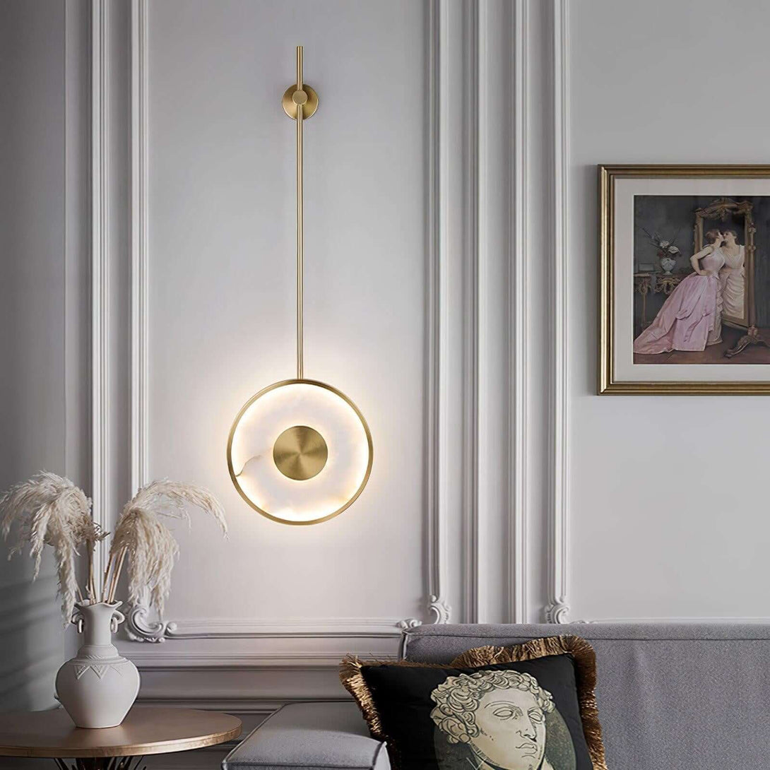 Tirun Wall Sconce – Alabaster and Brass Wall Sconce