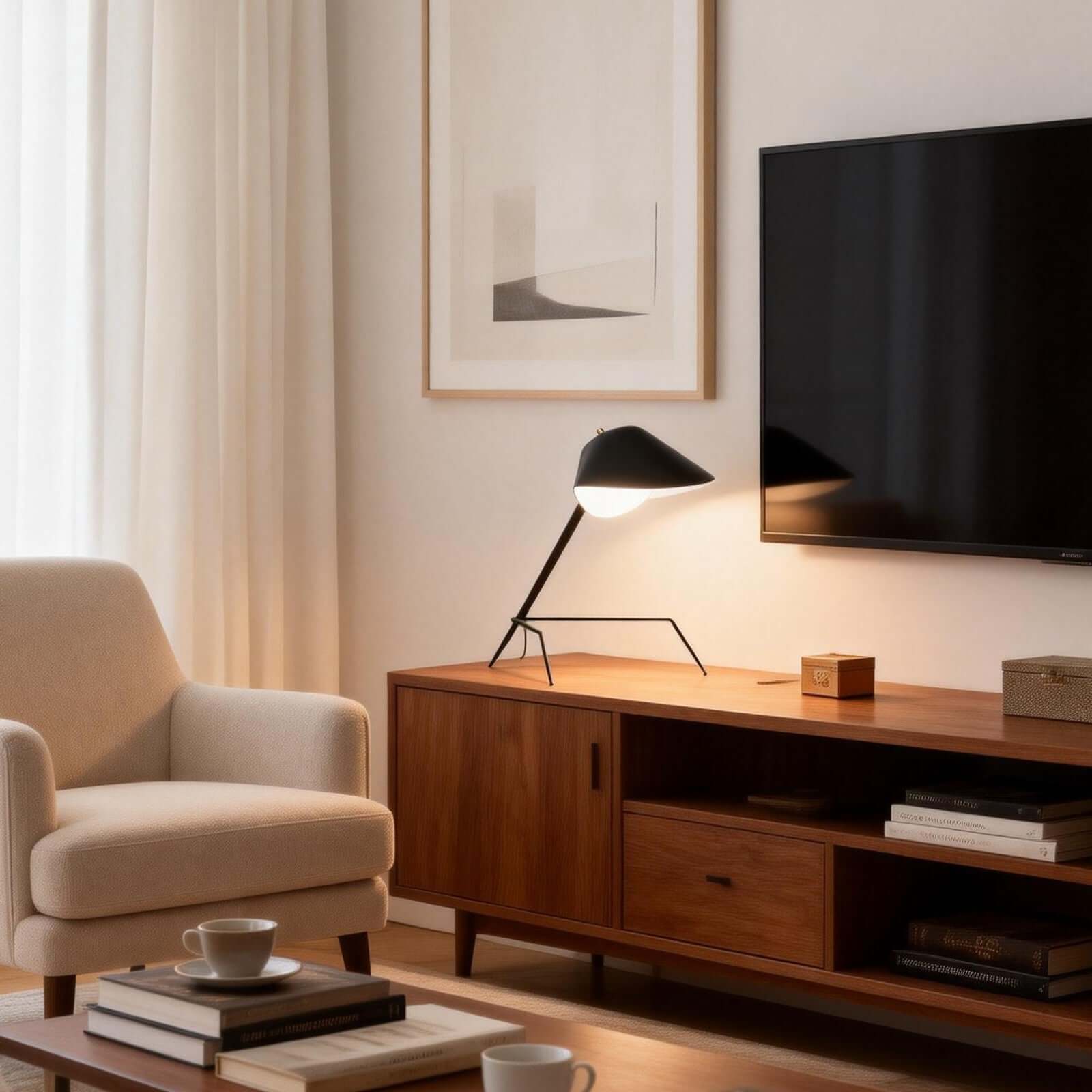 Tivaro Table Lamp – Serge Mouille Inspired Black and Gold Lamps | Rossolighting
