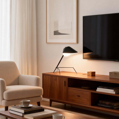 Tivaro Table Lamp – Serge Mouille Inspired Black and Gold Lamps | Rossolighting