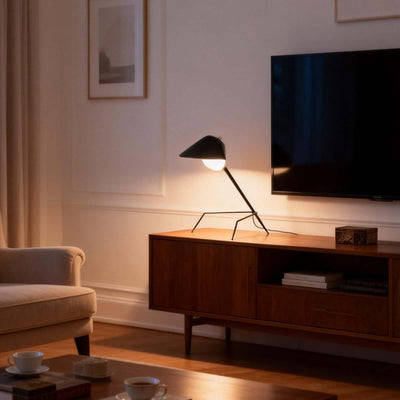 Tivaro Table Lamp – Serge Mouille Inspired Black and Gold Lamps | Rossolighting