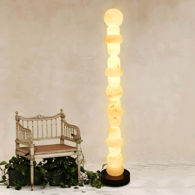Tribeca Alabaster Floor Lamp | Vintage Mid-Century Modern Floor Lamp | Rossolighting