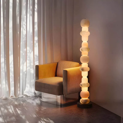 Tribeca Alabaster Floor Lamp | Vintage Mid-Century Modern Floor Lamp | Rossolighting
