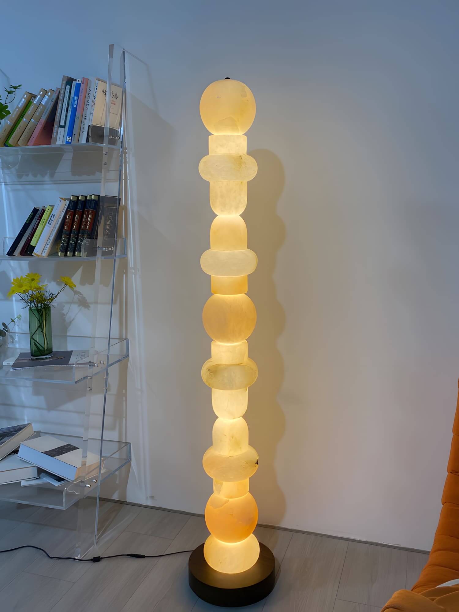 Tribeca Alabaster Floor Lamp | Vintage Mid-Century Modern Floor Lamp | Rossolighting