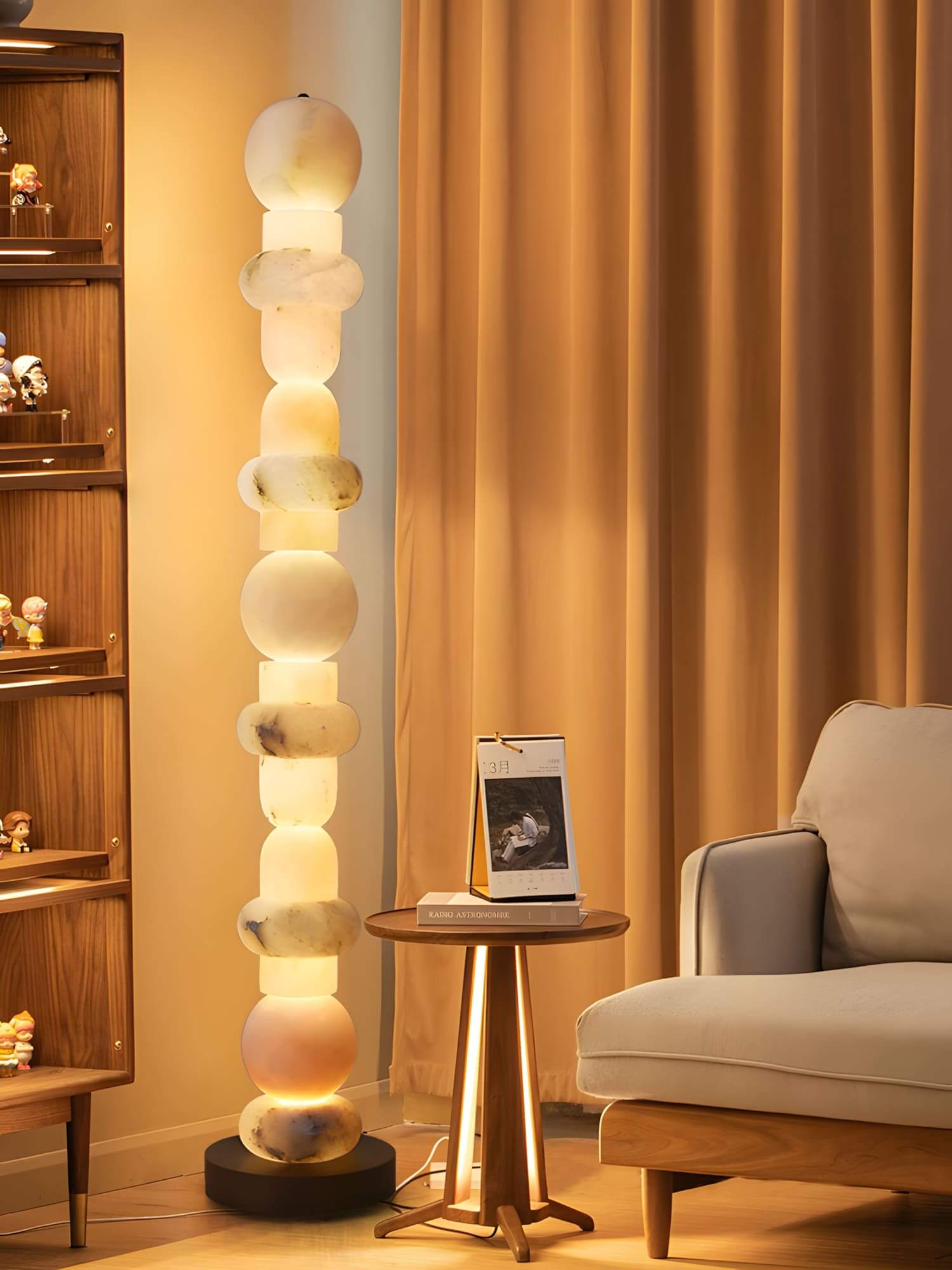 Tribeca Alabaster Floor Lamp | Vintage Mid-Century Modern Floor Lamp | Rossolighting