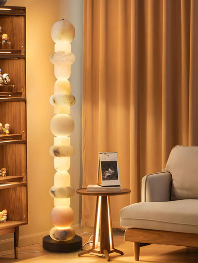 Tribeca Alabaster Floor Lamp | Vintage Mid-Century Modern Floor Lamp | Rossolighting