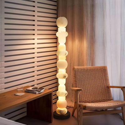 Tribeca Alabaster Floor Lamp | Vintage Mid-Century Modern Floor Lamp | Rossolighting