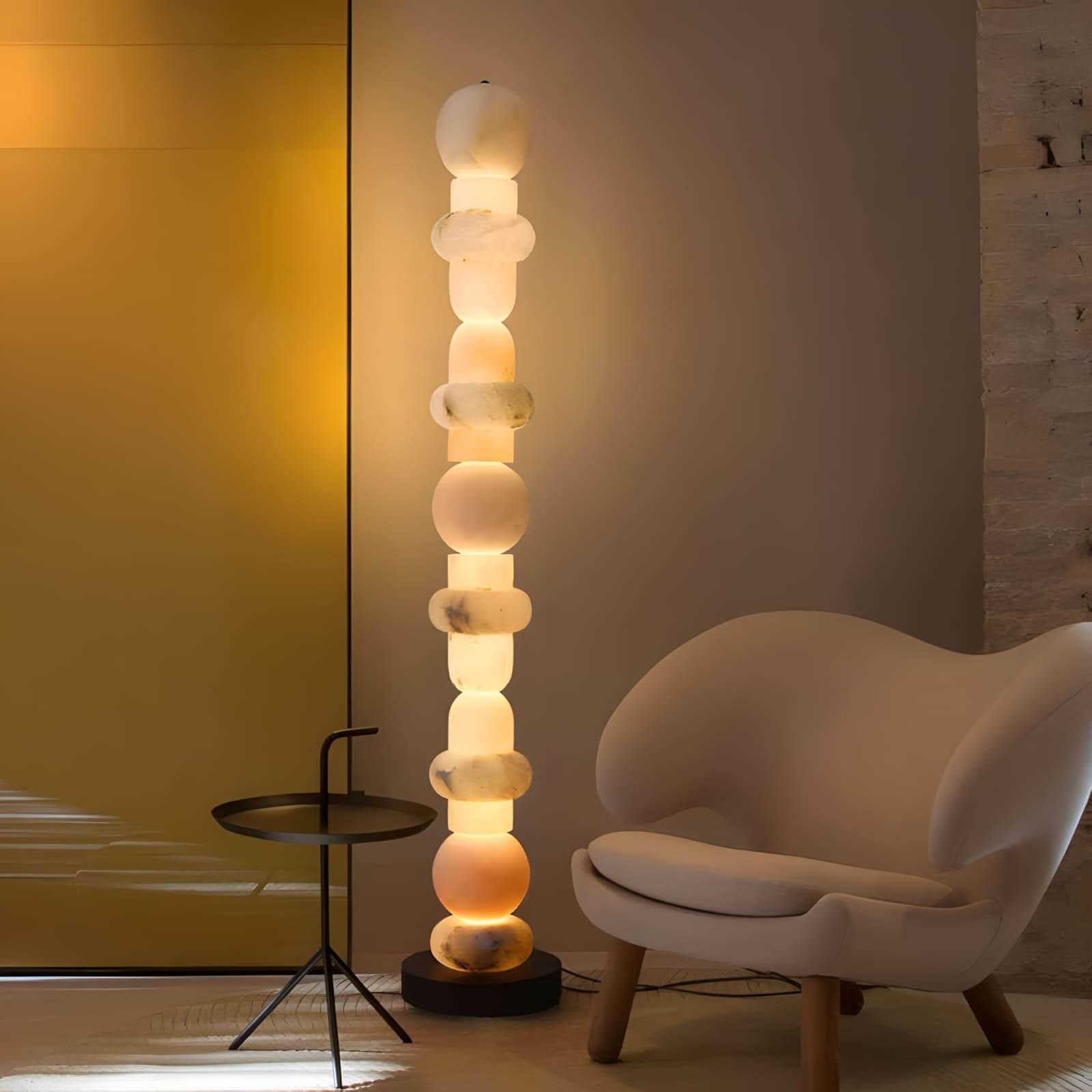 Tribeca Alabaster Floor Lamp | Vintage Mid-Century Modern Floor Lamp | Rossolighting
