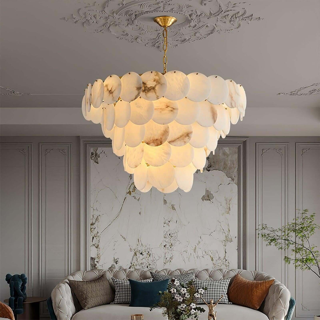 Velimo Alabaster Chandelier – Elegant Circle Chandelier