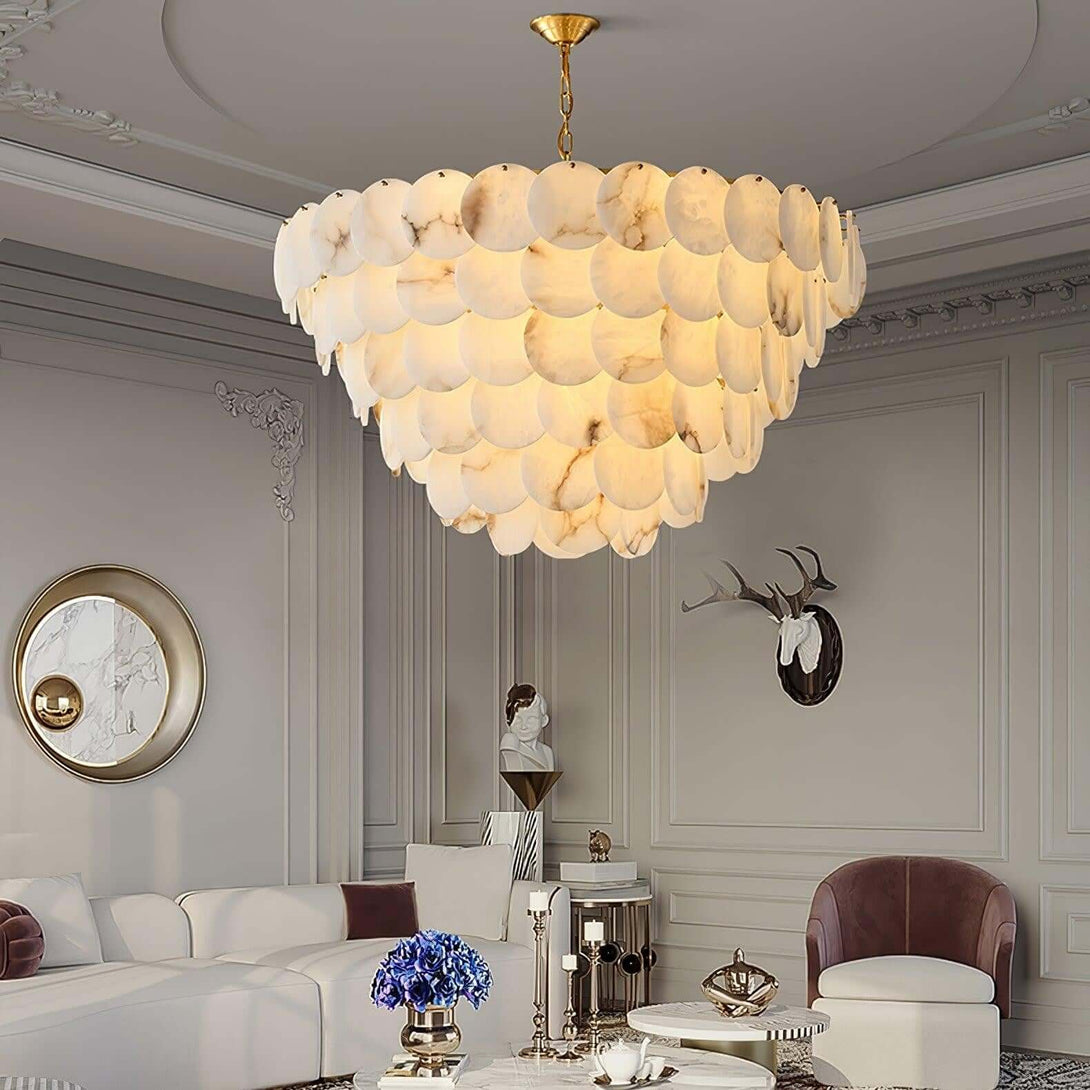 Velimo Alabaster Chandelier – Elegant Circle Chandelier