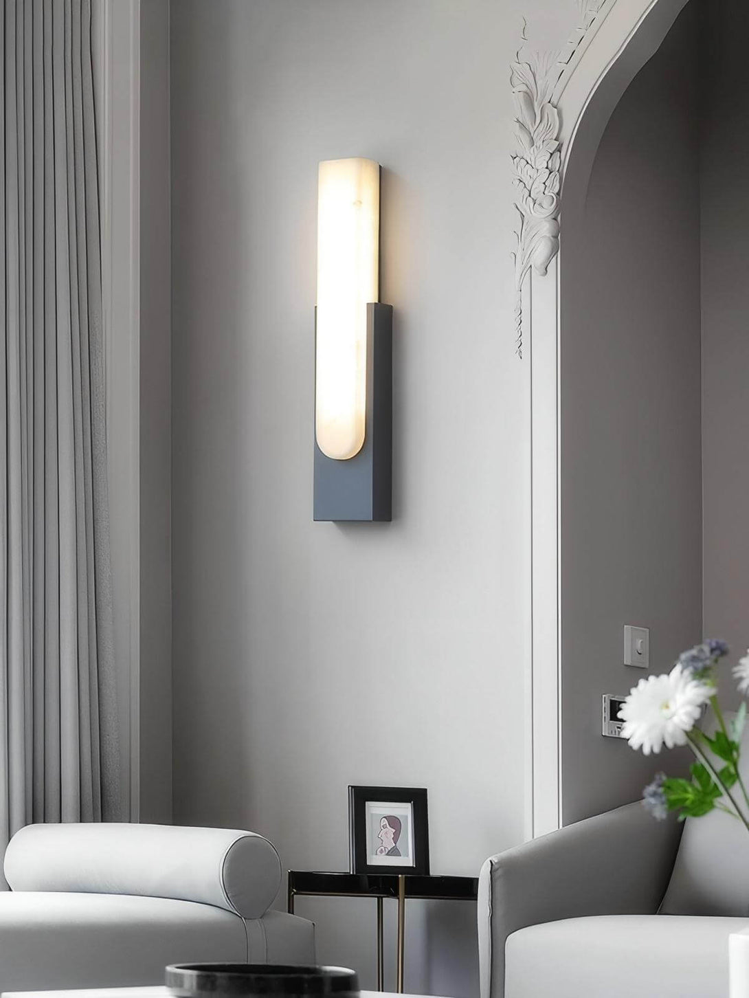 Velin Wall Sconce - Alabaster Wall Sconce for Bedroom