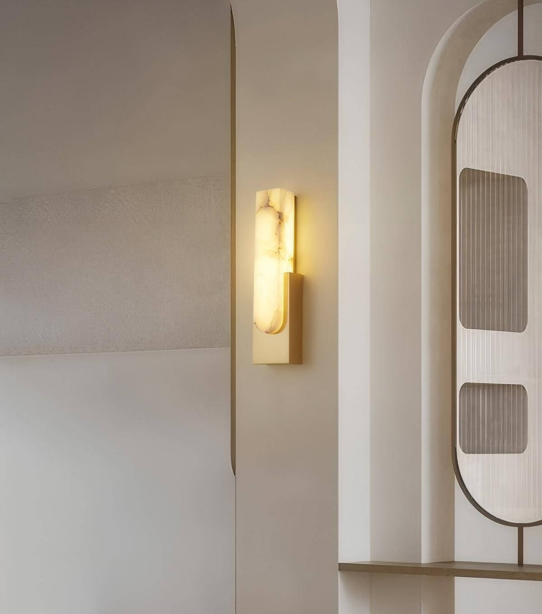 Velin Wall Sconce - Alabaster Wall Sconce for Bedroom