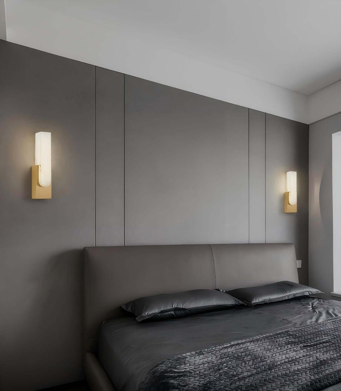 Velin Wall Sconce - Alabaster Wall Sconce for Bedroom