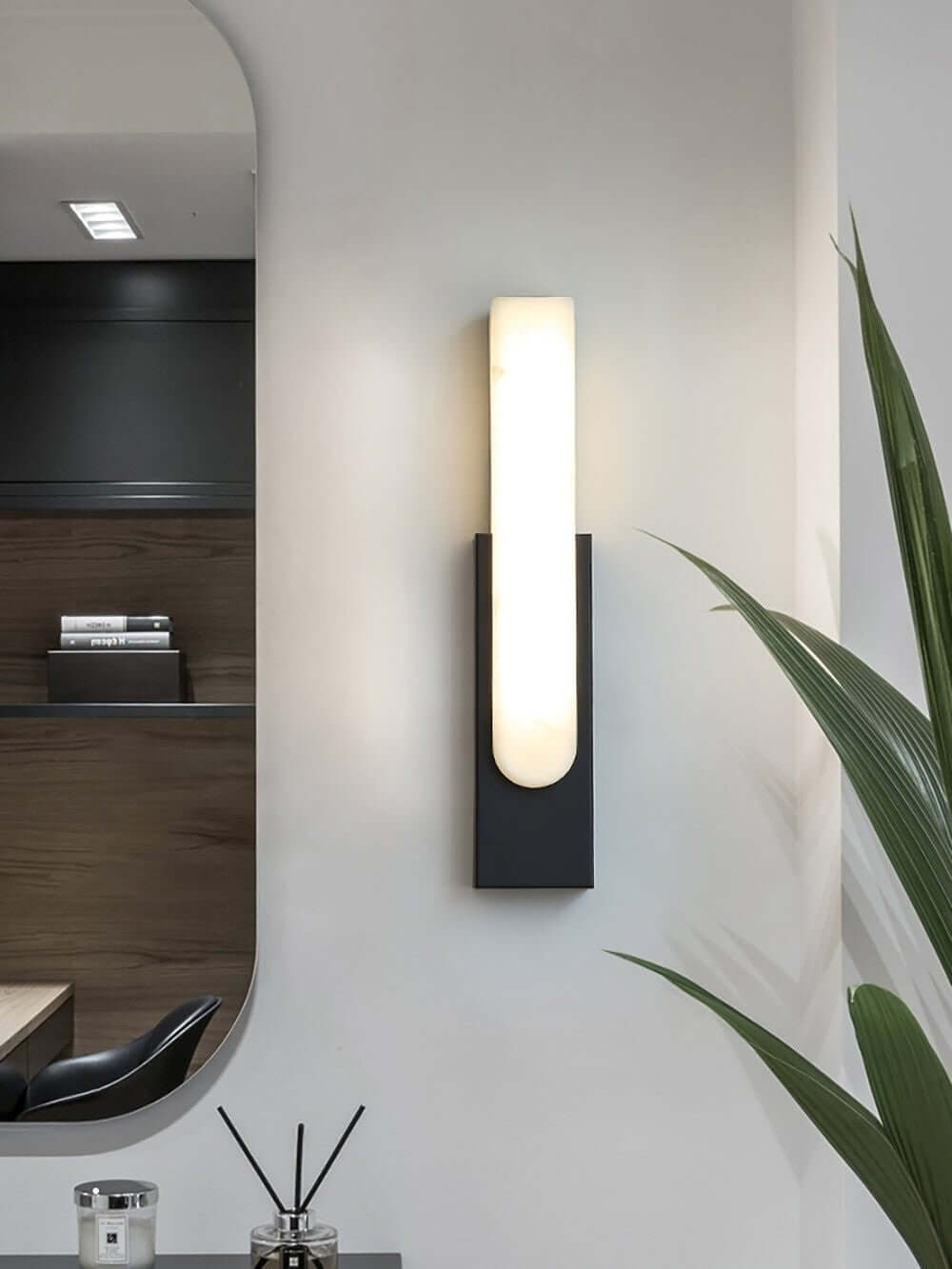Velin Wall Sconce - Alabaster Wall Sconce for Bedroom