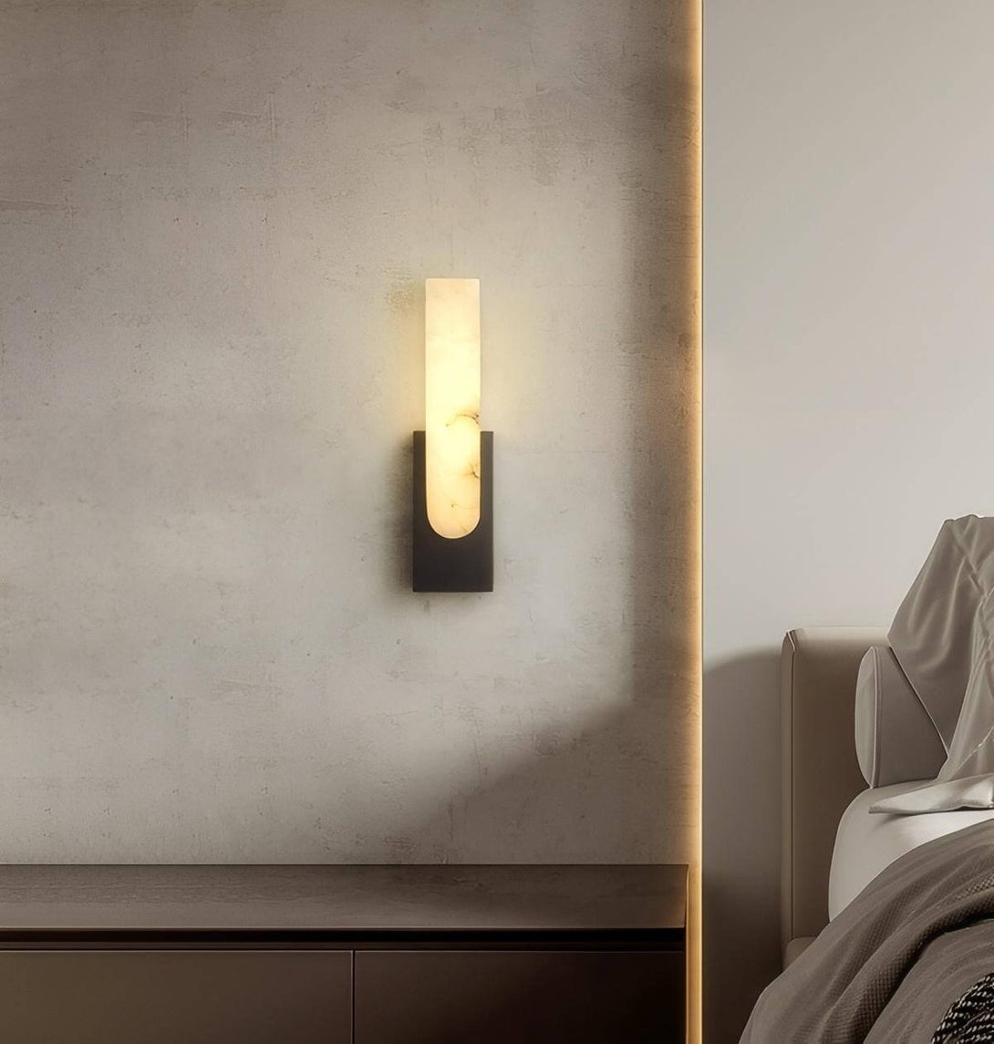 Velin Wall Sconce - Alabaster Wall Sconce for Bedroom