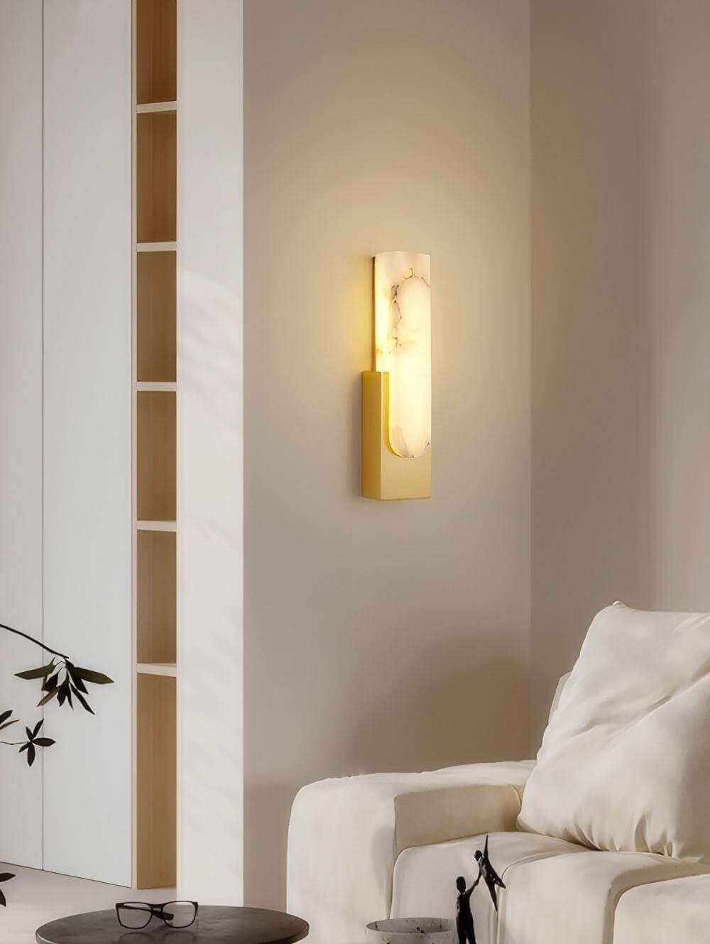 Velin Wall Sconce - Alabaster Wall Sconce for Bedroom