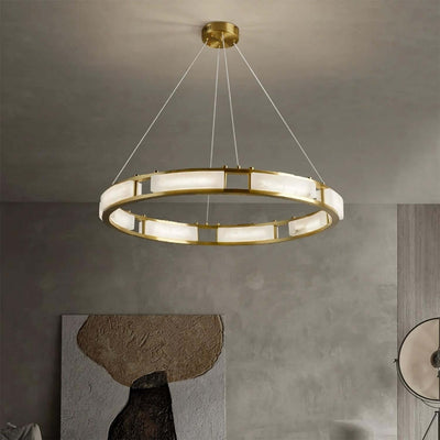 Velquor Alabaster Chandelier | Modern Brass Luxury Lighting | Rossolighting