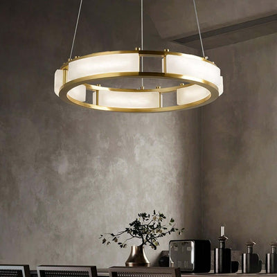 Velquor Alabaster Chandelier | Modern Brass Luxury Lighting | Rossolighting