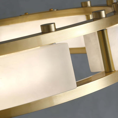 Velquor Alabaster Chandelier | Modern Brass Luxury Lighting | Rossolighting