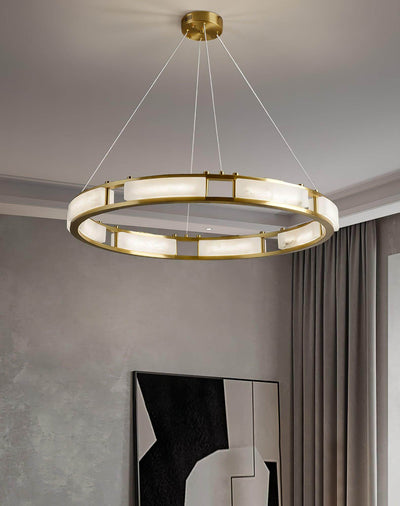 Velquor Alabaster Chandelier | Modern Brass Luxury Lighting | Rossolighting