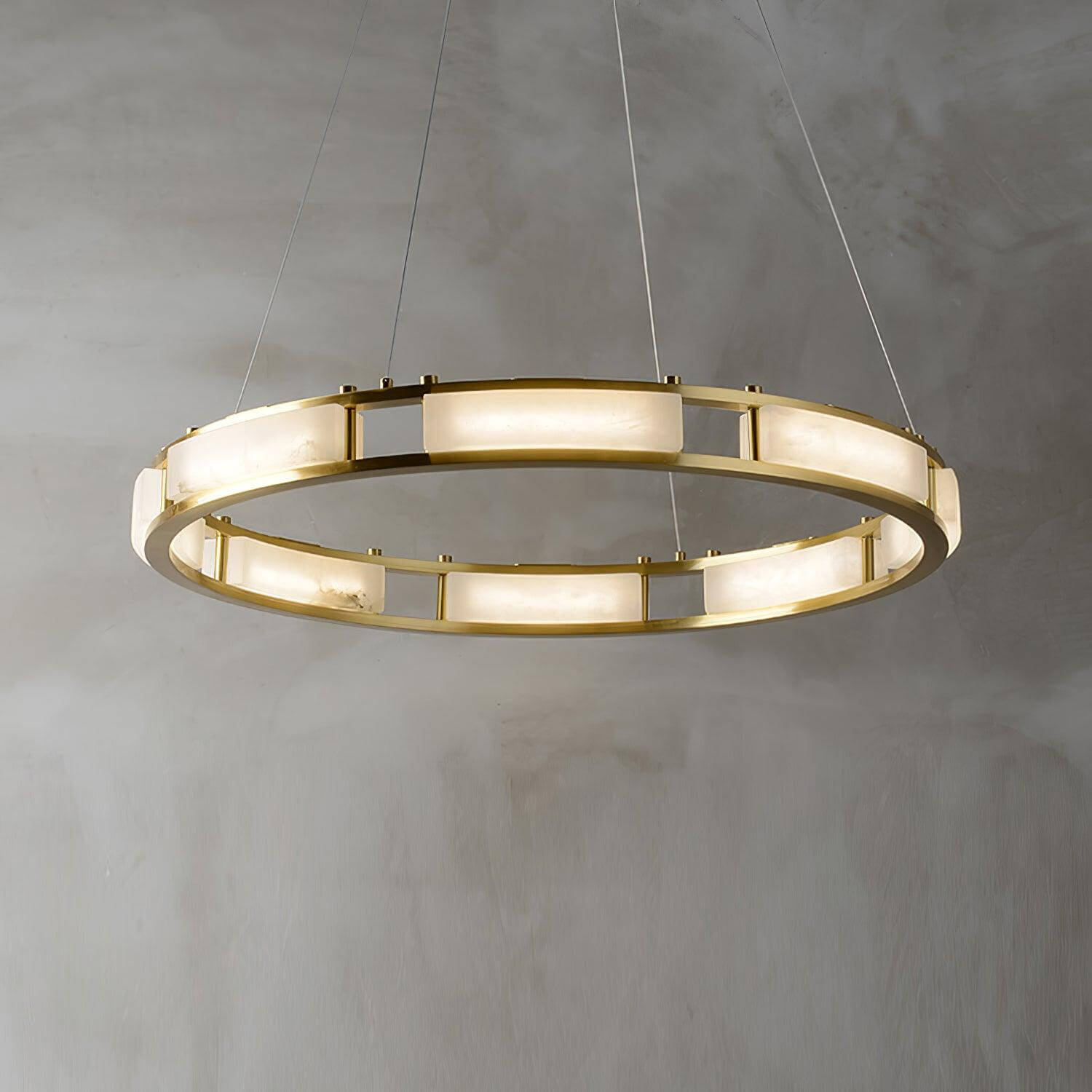 Velquor Alabaster Chandelier | Modern Brass Luxury Lighting | Rossolighting