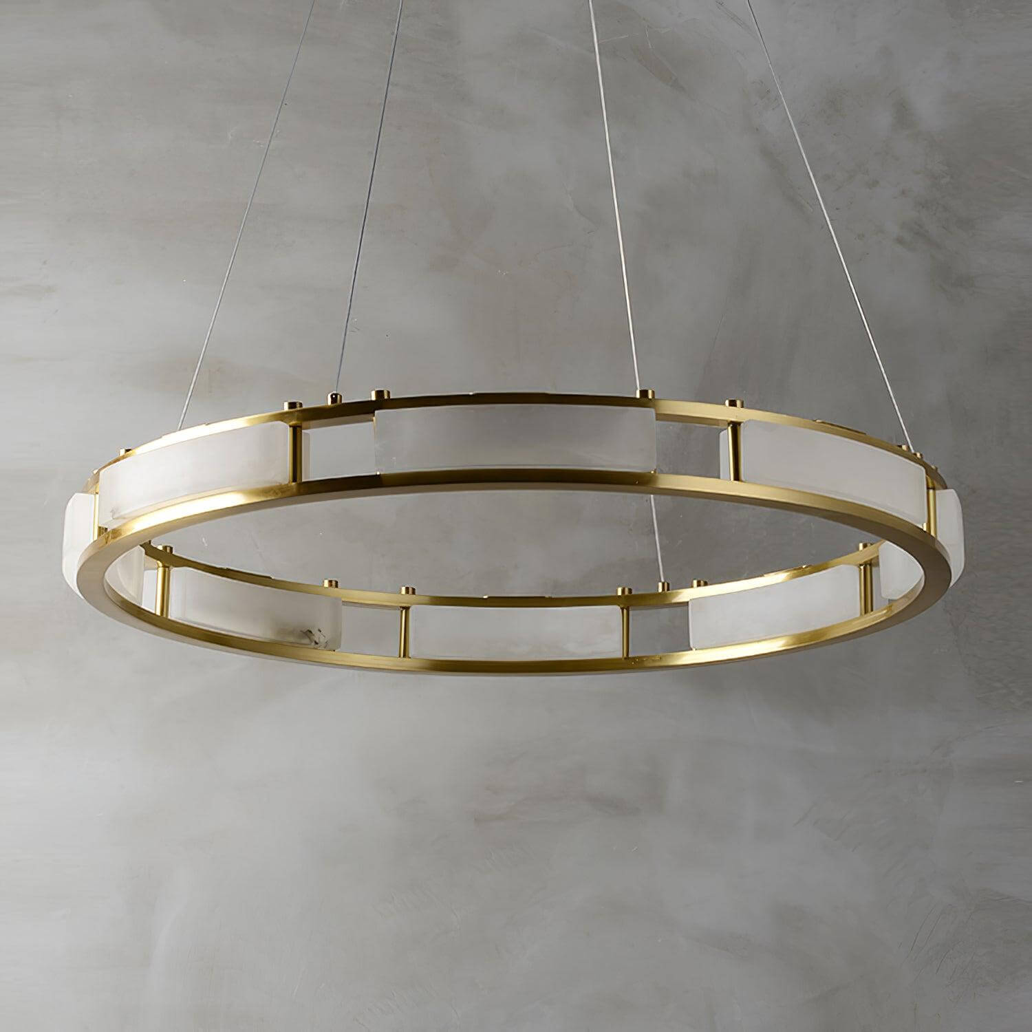 Velquor Alabaster Chandelier | Modern Brass Luxury Lighting | Rossolighting