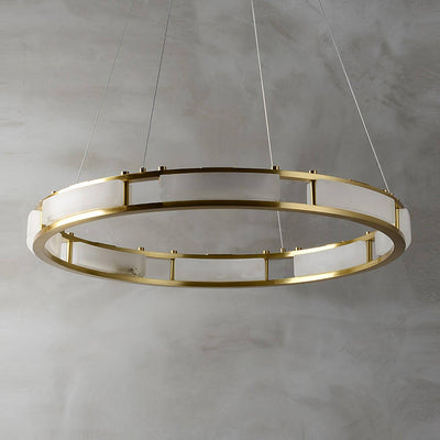 Velquor Alabaster Chandelier | Modern Brass Luxury Lighting | Rossolighting