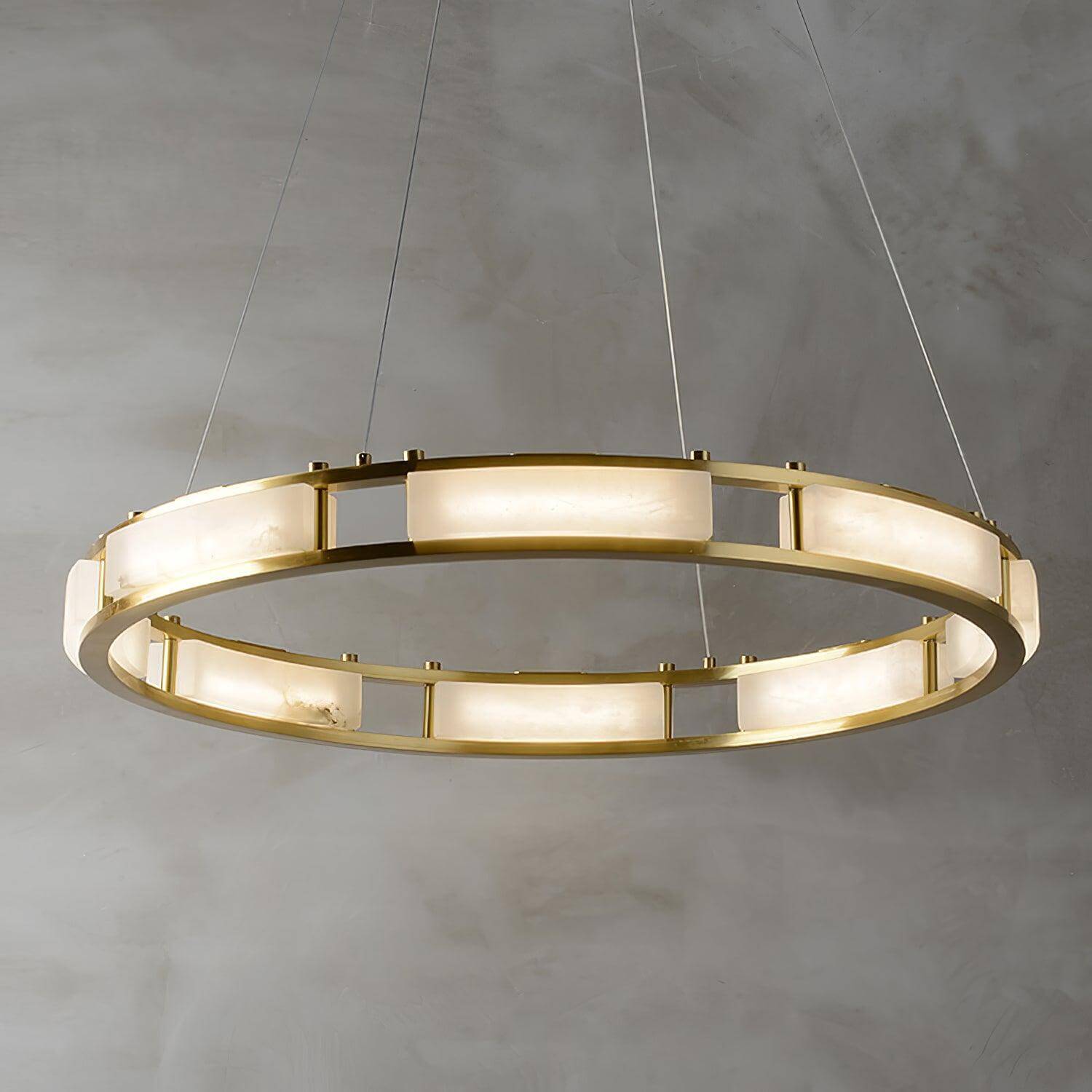 Velquor Alabaster Chandelier | Modern Brass Luxury Lighting | Rossolighting