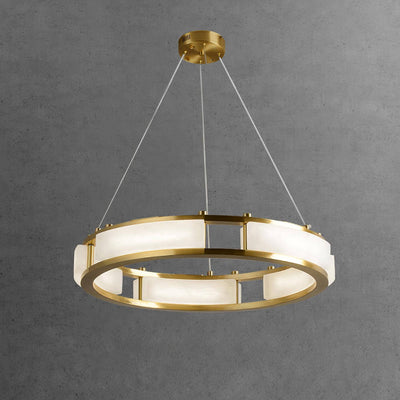 Velquor Alabaster Chandelier | Modern Brass Luxury Lighting | Rossolighting
