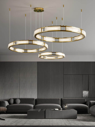 Velquor Alabaster Chandelier | Modern Brass Luxury Lighting | Rossolighting