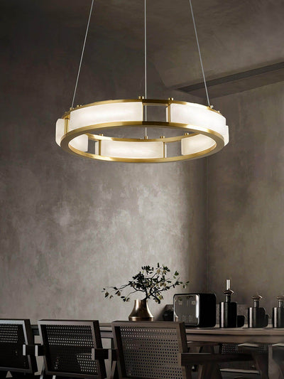 Velquor Alabaster Chandelier | Modern Brass Luxury Lighting | Rossolighting