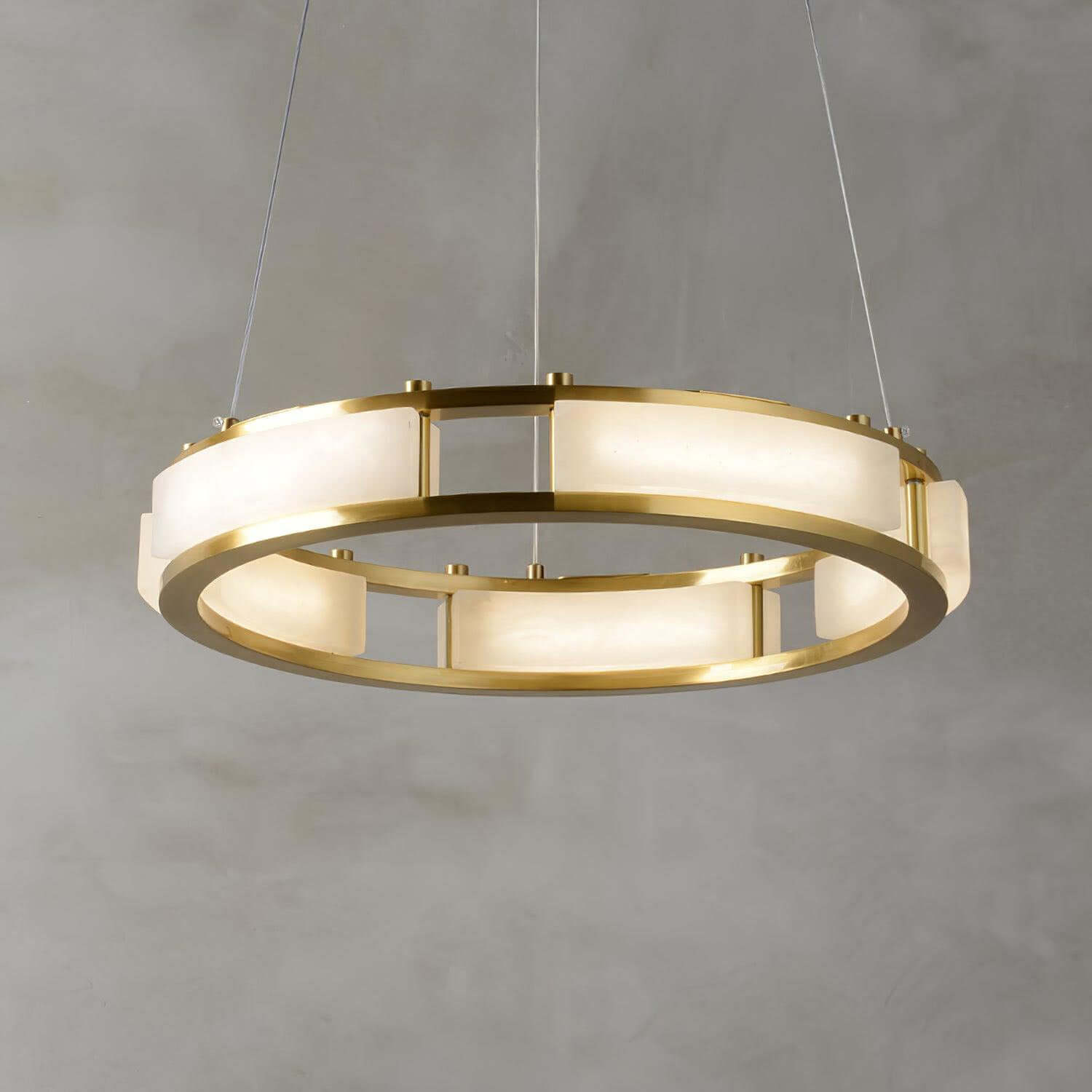 Velquor Alabaster Chandelier | Modern Brass Luxury Lighting | Rossolighting