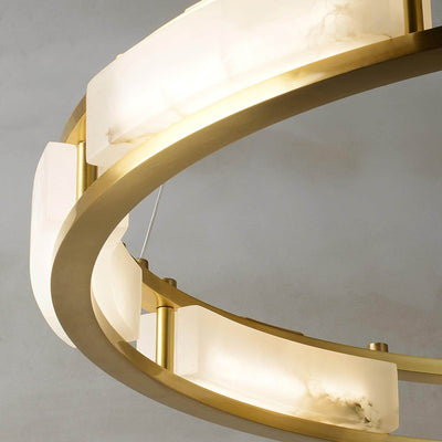Velquor Alabaster Chandelier | Modern Brass Luxury Lighting | Rossolighting