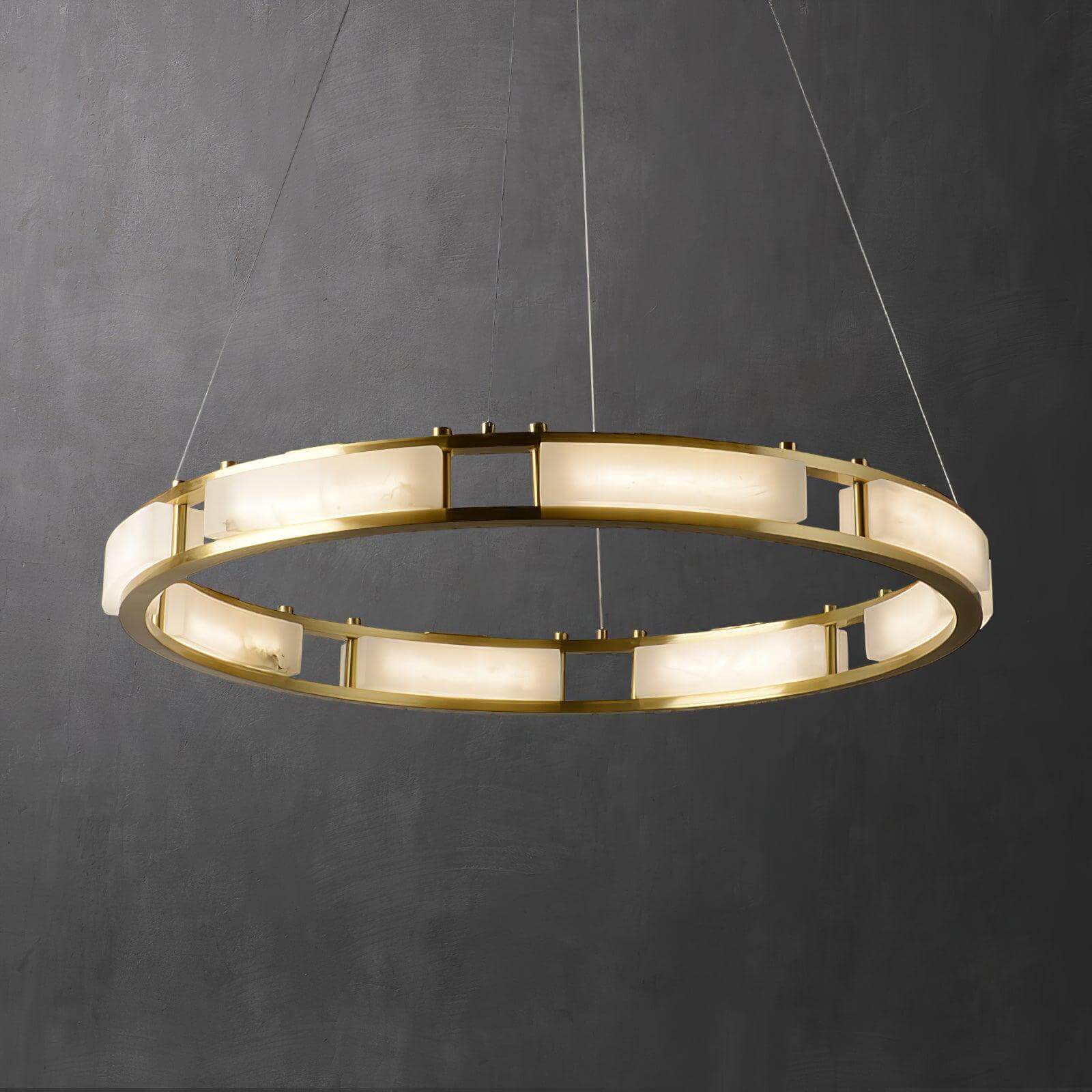Velquor Alabaster Chandelier | Modern Brass Luxury Lighting | Rossolighting