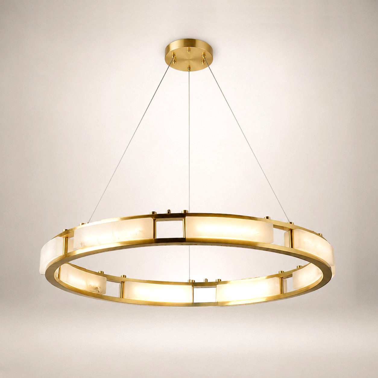 Velquor Alabaster Chandelier | Modern Brass Luxury Lighting | Rossolighting