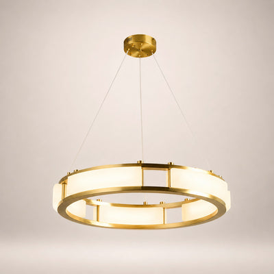 Velquor Alabaster Chandelier | Modern Brass Luxury Lighting | Rossolighting