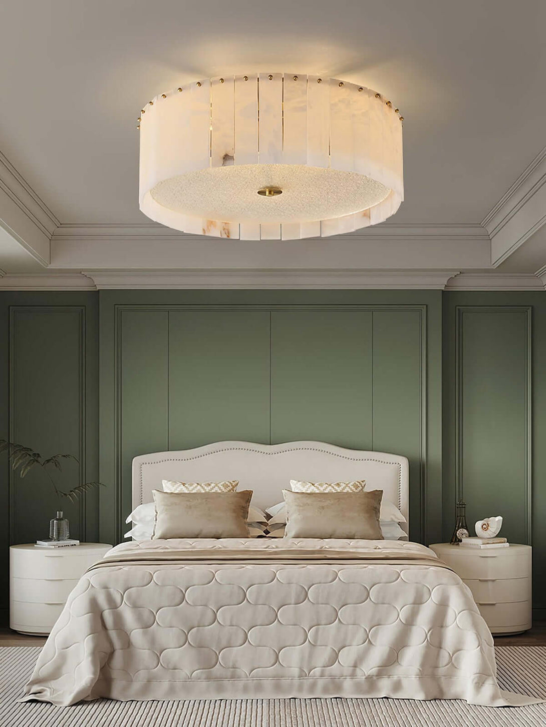 Velura Ceiling Light | Alabaster Flush Mount for Bedrooms & More