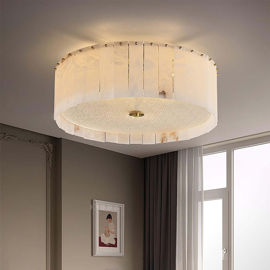 Velura Ceiling Light | Alabaster Flush Mount for Bedrooms & More