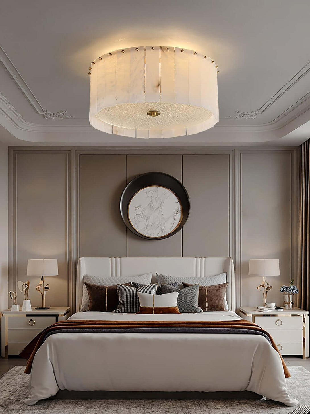 Velura Ceiling Light | Alabaster Flush Mount for Bedrooms & More